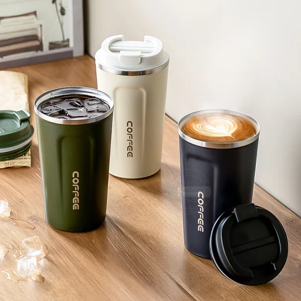 Stainless Steel Coffee Cup 380/510ML Thermos Mug Leak-Proof Thermos Travel Thermal Vacuum Flask Insulated Cup Water Bottle 6
