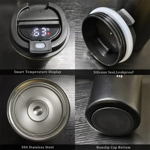 1pc 510ml Stainless Steel Smart Coffee Tumbler  Cup With Intelligent Temperature Display Portable Travel Mug 4