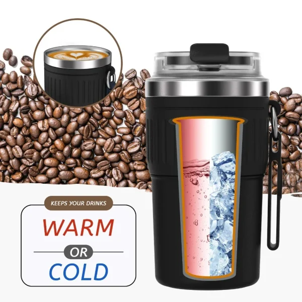 FEIJIAN-Stainless Steel Coffee Cup, Car Thermos Mug for Tea, Leak_Proof, Travel Thermo Cup, Gift Cup , 400ml 2