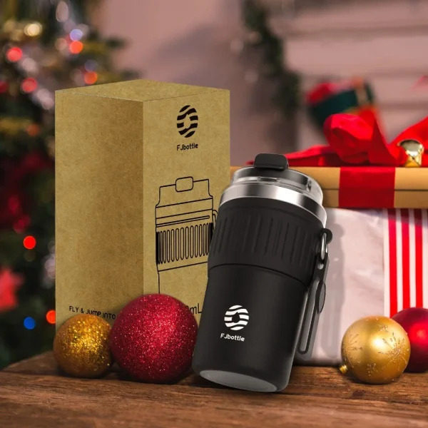 FEIJIAN-Stainless Steel Coffee Cup, Car Thermos Mug for Tea, Leak_Proof, Travel Thermo Cup, Gift Cup , 400ml 4