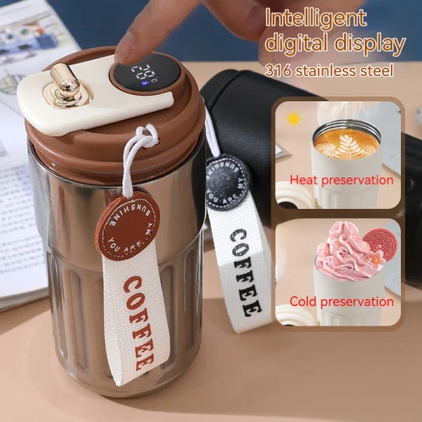 450ML Stainless Steel Thermo Water Bottle LED Temperature Display Coffee Cup Keep Cold and Heat Thermal Mug Travel Vacuum Flask 4