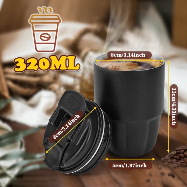 320ML Travel Coffee Mug Car Insulated Cup Stainless Steel Portable Thermal Mug Leak-Proof Thermos Bottle Tea Cup Vacuum Flasks 2