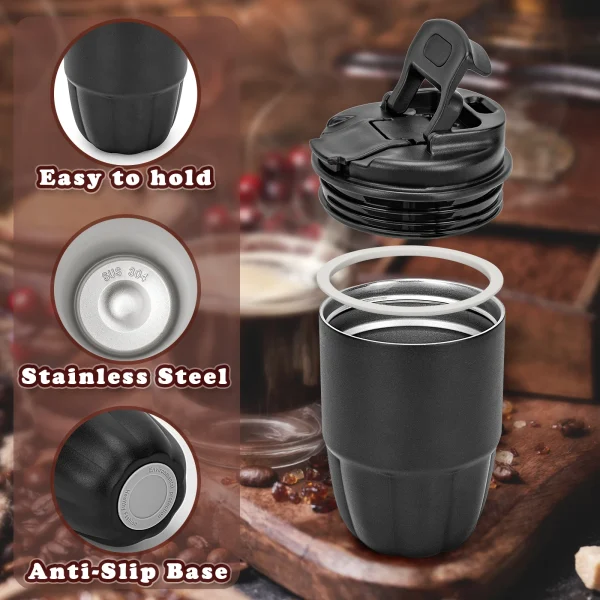 320ML Travel Coffee Mug Car Insulated Cup Stainless Steel Portable Thermal Mug Leak-Proof Thermos Bottle Tea Cup Vacuum Flasks 5