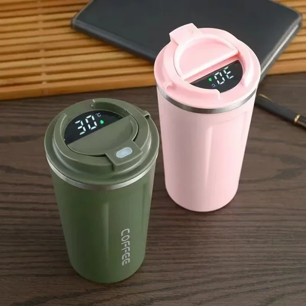 Insulated Coffee Mug Smart Temperature Display Coffee Cup Stainless Steel Thermos Cup Travel Water Bottle Car Office Water Cups 1