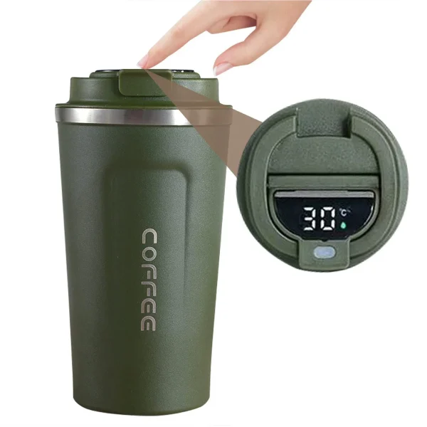 Insulated Coffee Mug Smart Temperature Display Coffee Cup Stainless Steel Thermos Cup Travel Water Bottle Car Office Water Cups 2