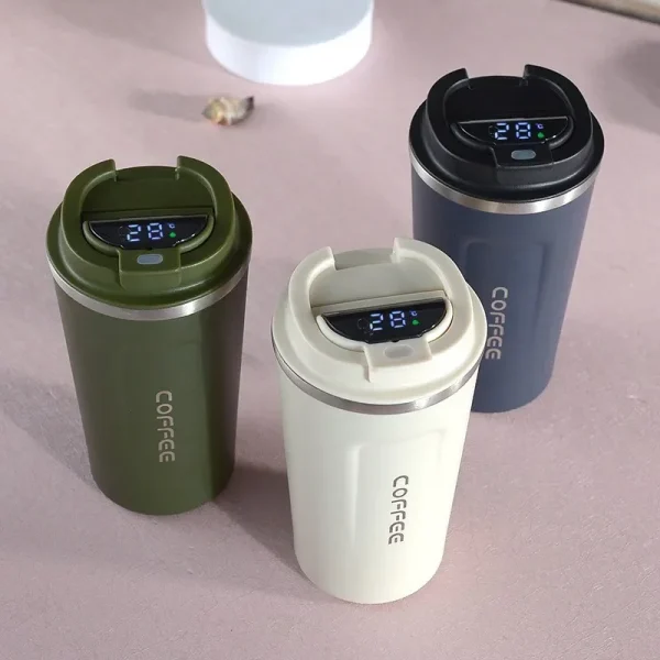 Insulated Coffee Mug Smart Temperature Display Coffee Cup Stainless Steel Thermos Cup Travel Water Bottle Car Office Water Cups 6