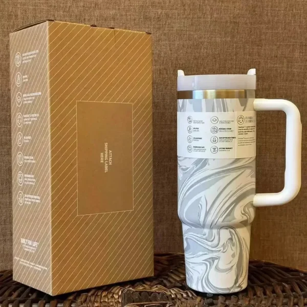 40oz Vacuum Insulated Car Mug For  Double Wall Thermal Iced Travel Cup and Tumbler Straw Lid Stainless Steel 5