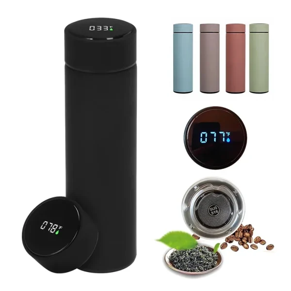 480ml Smart Thermos Cup 304 Stainless Steel Smart Temperature Display Waterproof Double-wall Vacuum Thermos Cup 1