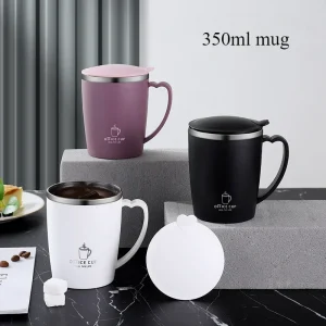 350ml 304 Stainless Steel Mugs Portable Thermal Water Bottle Thermos Mug Coffee Cup with Handle Leak-Proof Insulated Water Cups 1