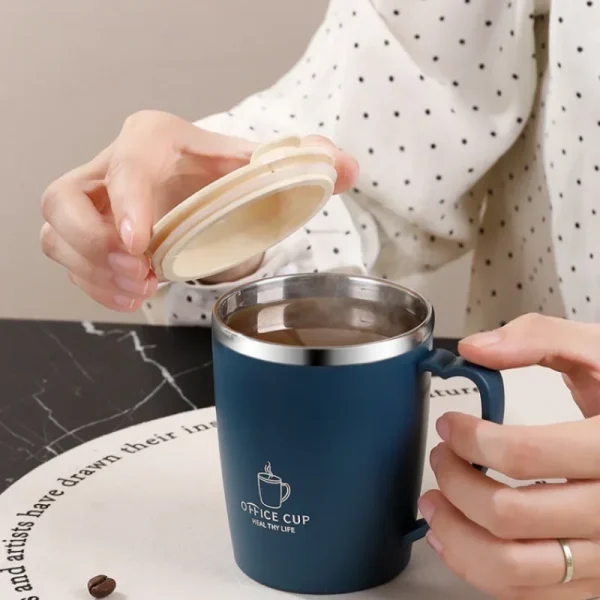 350ml 304 Stainless Steel Mugs Portable Thermal Water Bottle Thermos Mug Coffee Cup with Handle Leak-Proof Insulated Water Cups 2