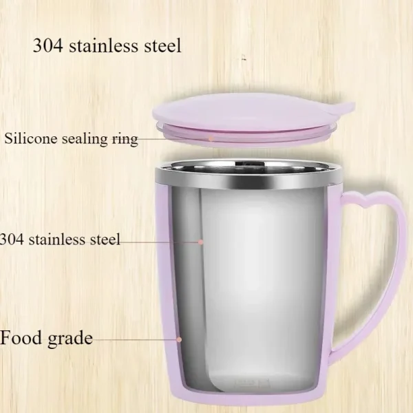 350ml 304 Stainless Steel Mugs Portable Thermal Water Bottle Thermos Mug Coffee Cup with Handle Leak-Proof Insulated Water Cups 5