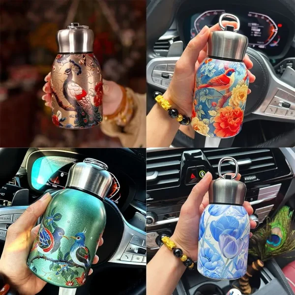 Cute 304 Stainless Steel Insulated Cup 300ml Mini Coffee Mug Leak-Proof Double Wall Water Bottle Outdoor Travel Office 2