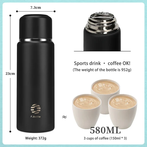 FEIJIAN 316 Stainless Steel Thermos Portable Vacuum Flask Thermo Bottle BPA Free Perfect for Office 2