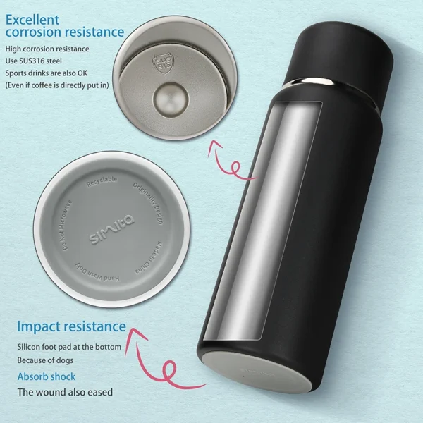 FEIJIAN 316 Stainless Steel Thermos Portable Vacuum Flask Thermo Bottle BPA Free Perfect for Office 5