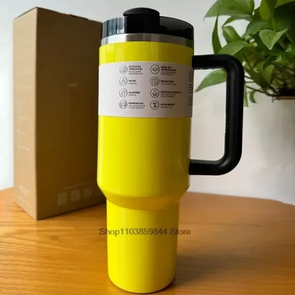 30oz 40oz Tumbler with Straw Lid Stainless Steel Coffee Thermos Cup Double Wall Vacuum Insulated Car Travel Mugs 3