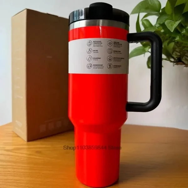30oz 40oz Tumbler with Straw Lid Stainless Steel Coffee Thermos Cup Double Wall Vacuum Insulated Car Travel Mugs 6