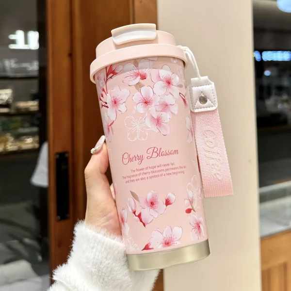 500ML Thermo Cafe Coffee Mug Car Thermos Mug LeakProof Travel Thermo Cup for Tea Coffee Stainless Steel Water Bottles for girls 3