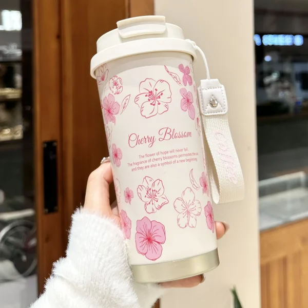 500ML Thermo Cafe Coffee Mug Car Thermos Mug LeakProof Travel Thermo Cup for Tea Coffee Stainless Steel Water Bottles for girls 4