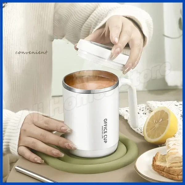 500ml Thermos Coffee Cup with Straw Stainless Steel Coffee Cup Mug with Lid Thermal Bottle for Coffee Mugs Thermal Cup Carry Mug 2