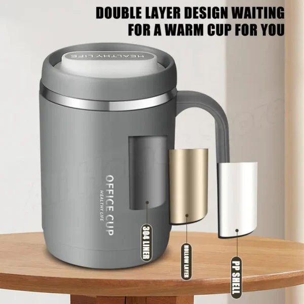 500ml Thermos Coffee Cup with Straw Stainless Steel Coffee Cup Mug with Lid Thermal Bottle for Coffee Mugs Thermal Cup Carry Mug 3