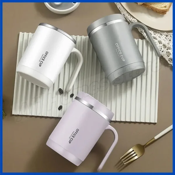 500ml Thermos Coffee Cup with Straw Stainless Steel Coffee Cup Mug with Lid Thermal Bottle for Coffee Mugs Thermal Cup Carry Mug 6