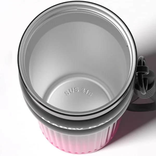 500ML Coffee Cup With Straw Stainless Steel Thermos Coffee Mug With Rope Thermo Bottle For Girls Vacuum Flasks Travel Mug Gifts 4