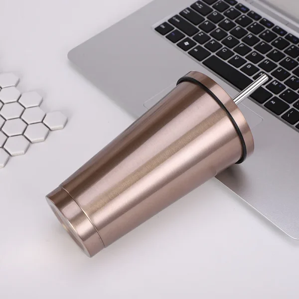 304 Stainless Steel Thermos Cup Coffee Cup Straw Water Cup Car Portable Desktop Drinking Cup Coffee Mug 4