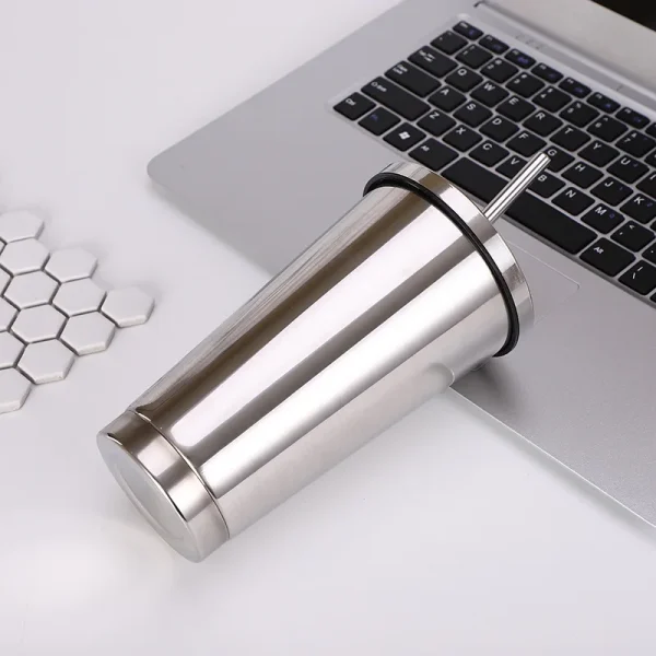 304 Stainless Steel Thermos Cup Coffee Cup Straw Water Cup Car Portable Desktop Drinking Cup Coffee Mug 5