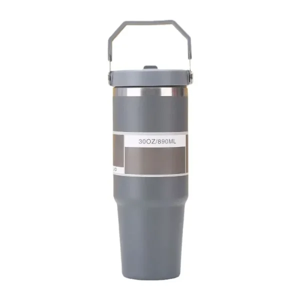 30 oz Extra Large Thermos Cup with Straw Cap - 304 Stainless Steel, 24 Hour Cold, Fits Car Seat 5