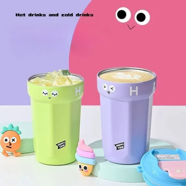 450ml Portable Coffee Thermos Cup 316 Stainless Steel Vacuum Flasks Coffee Mug Tumbler Leak-proof Thermos Bottle Travel Mug 1