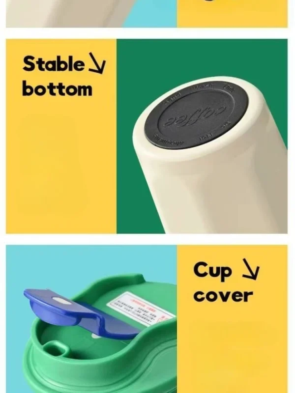450ml Portable Coffee Thermos Cup 316 Stainless Steel Vacuum Flasks Coffee Mug Tumbler Leak-proof Thermos Bottle Travel Mug 5