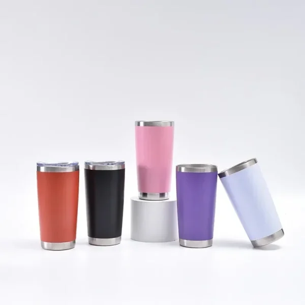 New 20oz Tumbler With Lid Stainless Steel Vacuum Insulated Double Wall Travel Cup Protable Cold And Hot Coffee Car Mug 2