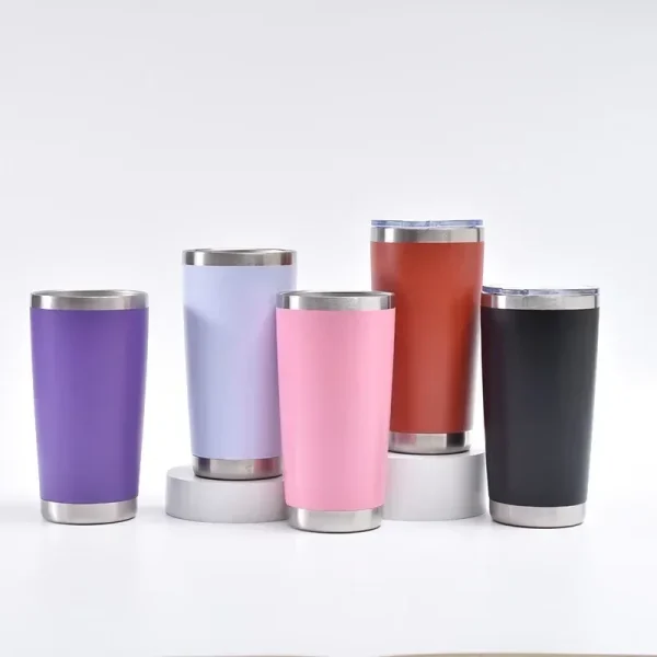 New 20oz Tumbler With Lid Stainless Steel Vacuum Insulated Double Wall Travel Cup Protable Cold And Hot Coffee Car Mug 4