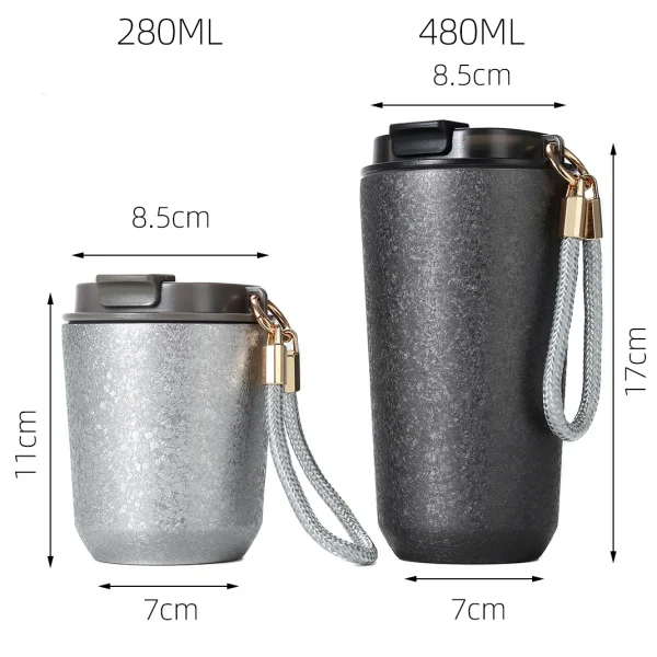 Titanium Coated Thermos Coffee Tea Tumbler Stainless Steel Insulated Car Thermal Mug Portable Cup Water Bottle Ti Vacuum Flasks 6