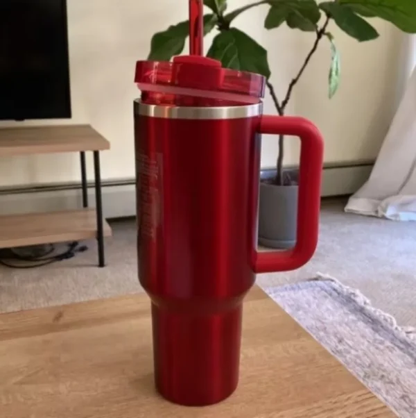 Large Capacity Thermos Bottle Portable Stainless Steel Handle Cup Double-layer Insulated Water Bottle With Straw Car Cup 3