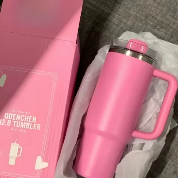 Large Capacity Thermos Bottle Portable Stainless Steel Handle Cup Double-layer Insulated Water Bottle With Straw Car Cup 6
