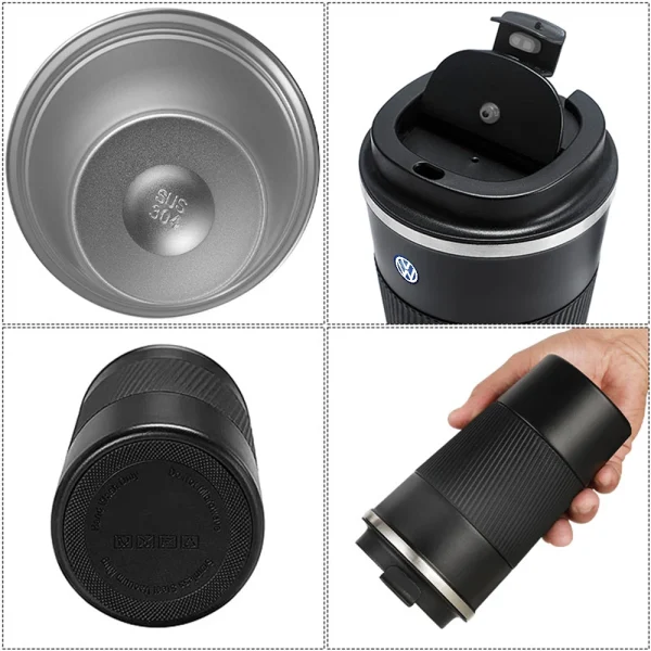 510ml Stainless Steel Coffee Tumbler Thermos Cup Travel Thermal Mug For VW Rline GTI Golf Caddy Passat B6 Sportvan Tiguan Polo 3