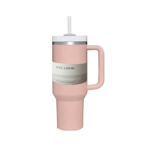 40oz Tumbler with Handle Straw Lid Thermos 40 oz Vacuum Insulated Coffee Mug Stanleies Steel Thermal Iced Travel Cup for Car 2