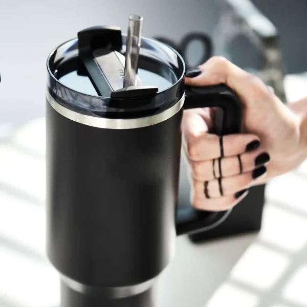 40oz Tumbler with Handle Straw Lid Thermos 40 oz Vacuum Insulated Coffee Mug Stanleies Steel Thermal Iced Travel Cup for Car 6