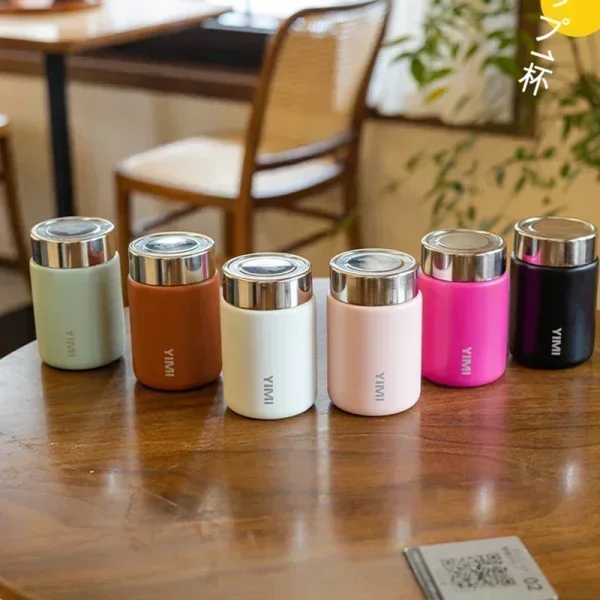 1pc 230ml Mini 316 Stainless Steel Thermos Mug Portable Leak-proof Vacuum Coffee Tea Thermal  Tumbler Lightweight  Pocket 4