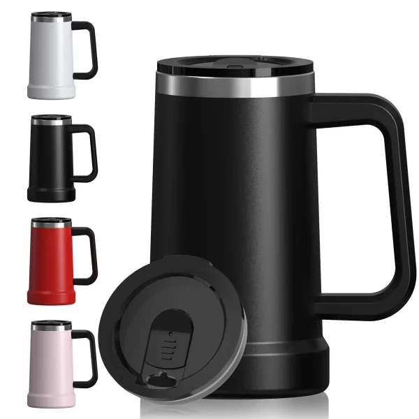 24oz Stainless Steel Insulated Cup Office and Home Coffee Mug with Handle Double 304 Vacuum Tumbler Keep Warm and Cold Thermal 1