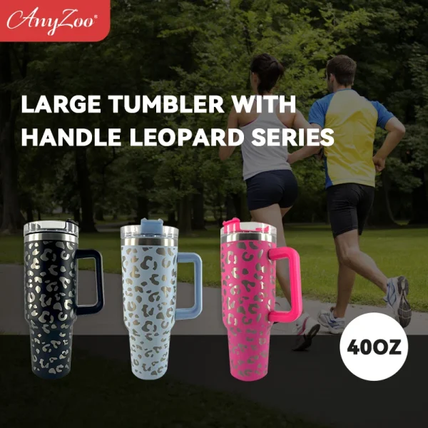 40 oz Tumbler With Handle Stainless Steel Thermos Water Bottle Travel Camping Coffee Thermos Mug Water Bottles Free Shipping 4