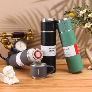 Portable 304 Stainless Steel Vacuum Insulated Bottle Gift Set Office Business Style Coffee Mug Thermos Bottle Flask Carafe 1