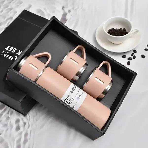 Portable 304 Stainless Steel Vacuum Insulated Bottle Gift Set Office Business Style Coffee Mug Thermos Bottle Flask Carafe 6