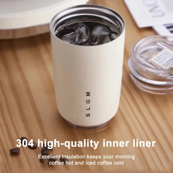 340ml Stainless Steel Thermos Coffee Cup Vacuum Insulated Hot Cold Drink Tumbler Portable Milk Mug Drinking Flask for Travel 4