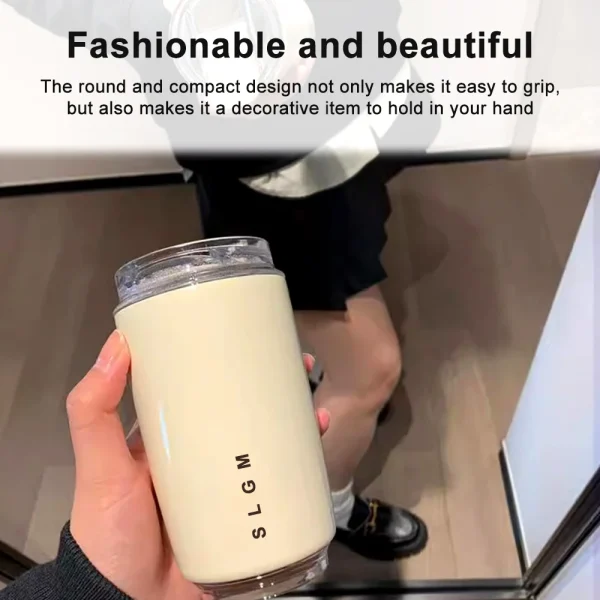 340ml Stainless Steel Thermos Coffee Cup Vacuum Insulated Hot Cold Drink Tumbler Portable Milk Mug Drinking Flask for Travel 5