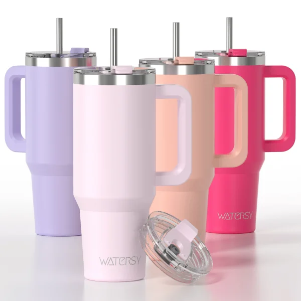30oz 40oz Stainless Steel Thermal Cup with Handle and Straw Large Capacity Insulated Mug with Lid Double Vacuum Car Tumbler 1