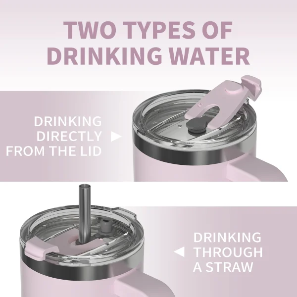 30oz 40oz Stainless Steel Thermal Cup with Handle and Straw Large Capacity Insulated Mug with Lid Double Vacuum Car Tumbler 3