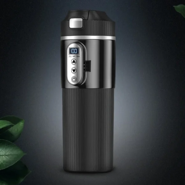 500ml Car Heating Cup Stainless Steel Heated Mug Digital LCD Display Thermos Cup Portable Electric Kettle Temperature Adjustable 1
