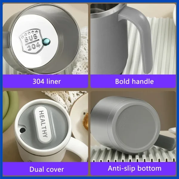 500ML Thermos Mug with Straw Carry Mug Lid Thermal Mug Vacuum Insulated Bottle Mugs Coffee Cups Stainless Steel Milk Coffee Cup 5